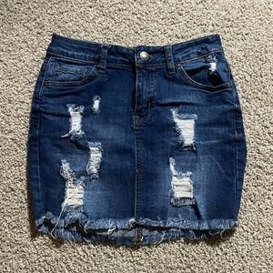 denim mini shirt